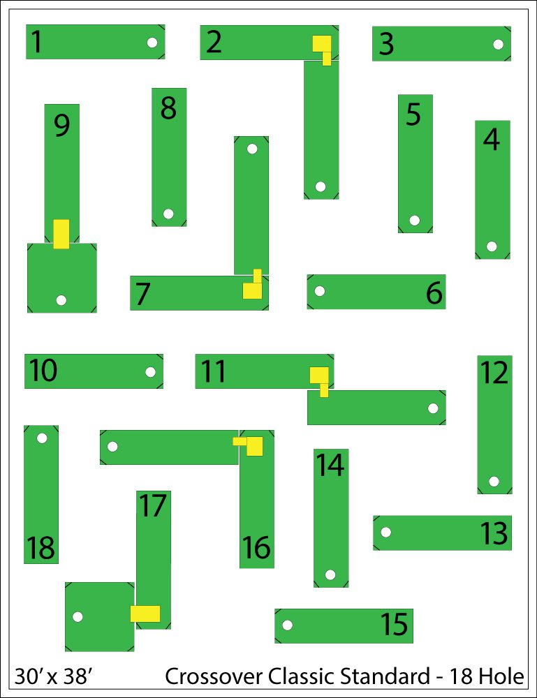 18 hole crossover classic standard portable mini golf course mobile putt putt 28