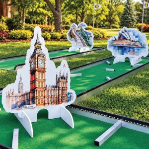 Around the World Fun Figures Themed obstacles Portable Mini Golf Mobile Putt Putt 201