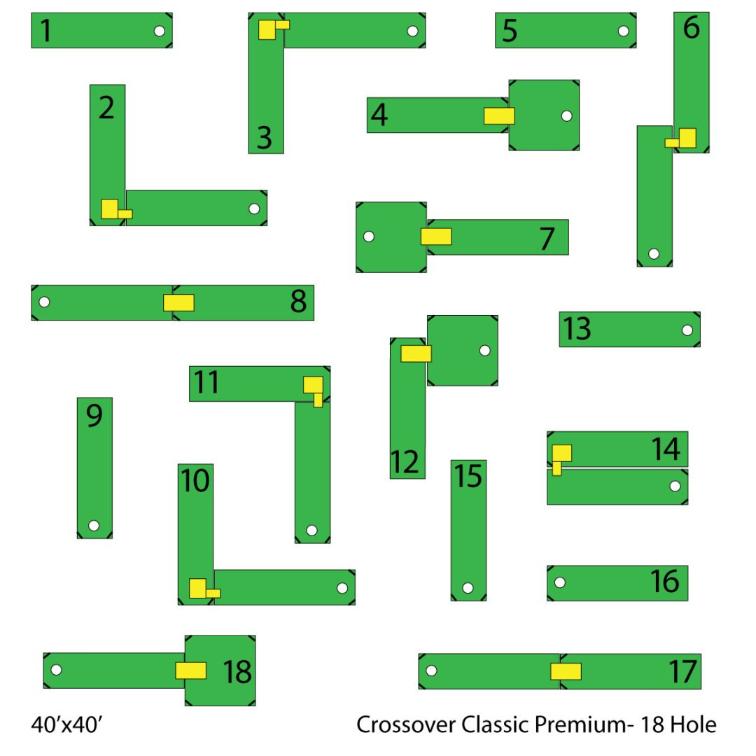 18 hole crossover classic premium portable mini golf mobile putt putt diagram