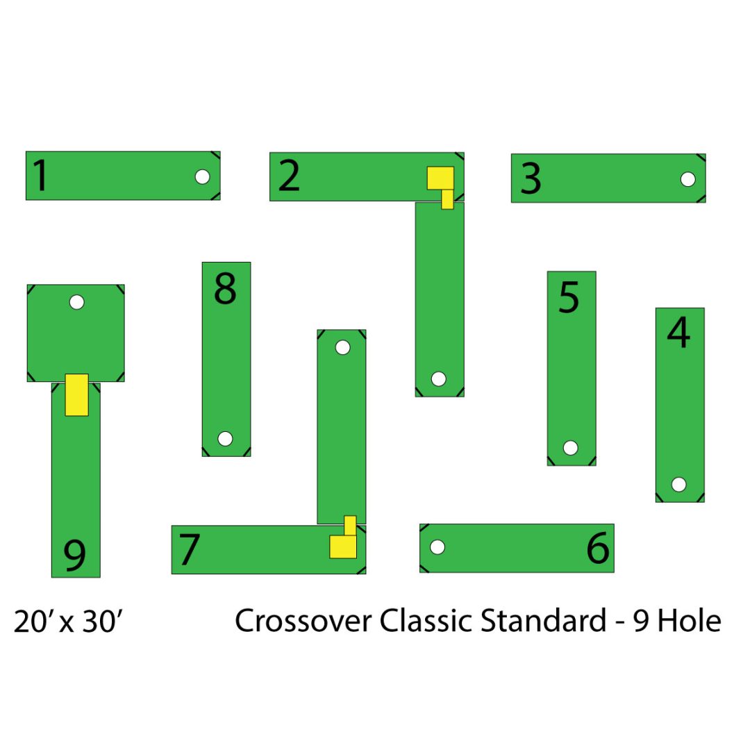 9 hole crossover classic premiuim portable mini golf mobile putt putt diagram