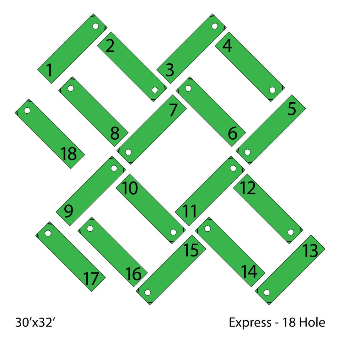 18 hole express portable mini golf mobile putt putt diagram