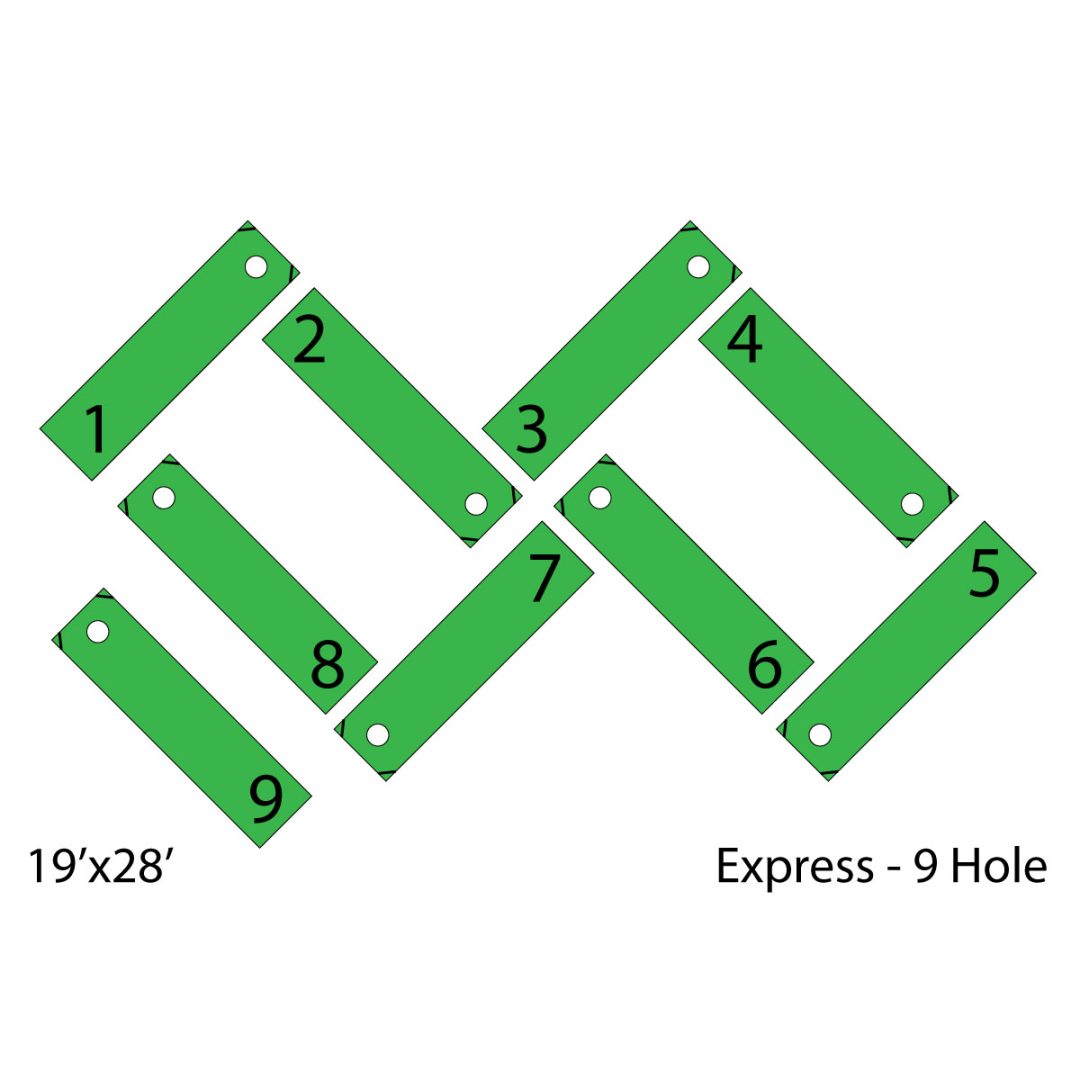 9 hole express portable mini golf mobile putt putt diagram