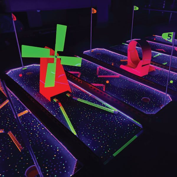 LED Blacklight Glow Portable Mini Golf Course Mobile Miniature Putt Putt 8